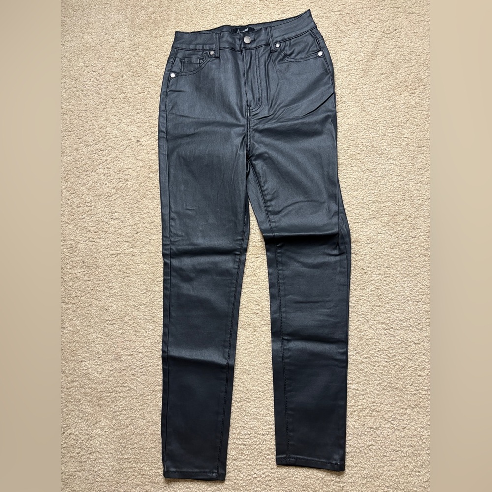 Black Faux Leather Skinny Pants